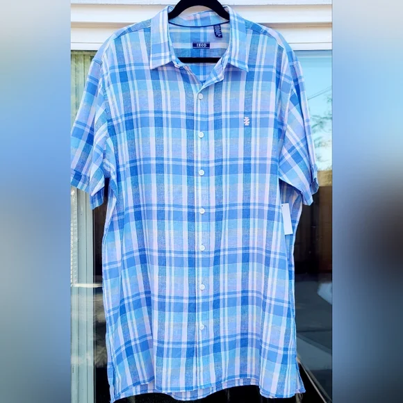 NWT - IZOD Men's Big & Tall Classic Fit Shirt - Cornflower Blue - Size XLT - Picture 4 of 16